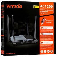 Роутер TENDA AC10 гигабитный AC, 1200Мбит/с, 4*5дБи антенны, MU-MIMO, Beamforming черный (1/10) (AC10 T)