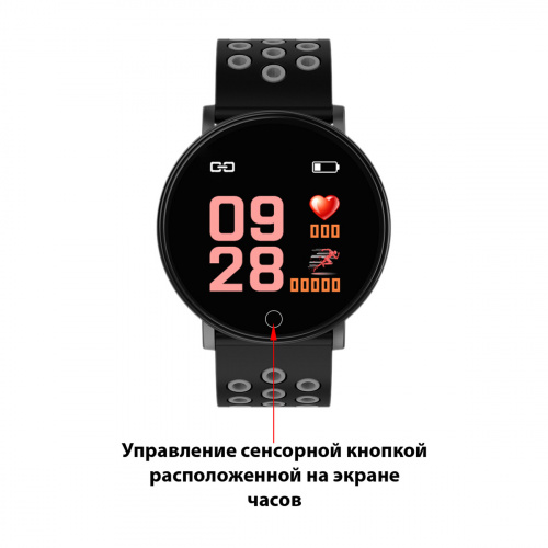 Умные смарт часы Loona FIT-02, водостойкие, мониторинг активности и здоровья, русскоязычное приложение, вибрация, чёрные(1/100) (FIT-02black&grey) фото 6