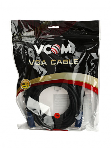 Кабель монитор-SVGA card (15M-15M) 5.0м 2 фильтра VCOM <VVG6448-5M> (1/25) (VVG6448-5MO) фото 3