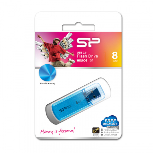 Флеш-накопитель USB  8GB  Silicon Power  Helios 101  голубой (SP008GBUF2101V1B) фото 5
