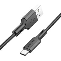 Кабель USB - Type-C Borofone BX70 Shengda, 1.0м, 3.0A, цвет: чёрный (1/63/378) (6974443384505)