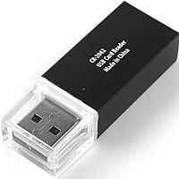 Картридер RITMIX CR-2042, USB 2.0, SD, Micro SD, MS, M2, черный (1/200) (15119267)