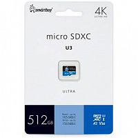Карта памяти MicroSDXC  512GB  Smart Buy Сlass 10 Ultra UHS-I U3 V30 A2 (150/165 Mb/s) без адаптера (SB512GBSDU3UL01)