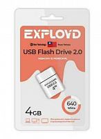 Флеш-накопитель USB  4GB  Exployd  640  белый (EX-4GB-640-White)