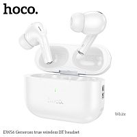 Наушники внутриканальные HOCO EW56 Generoso, пластик, bluetooth 5.3, микрофон, цвет: белый (1/20/200) (6942007606691)