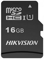 Карта памяти MicroSD  16GB  Hikvision Class 10 UHS-I U1  (92/10 Mb/s)  без адаптера (HS-TF-C1(STD)/16G/ZAZ01X00/OD)