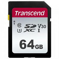 Карта памяти SDXC  64GB  Transcend 300S UHS-I U3 (TS64GSDC300S)
