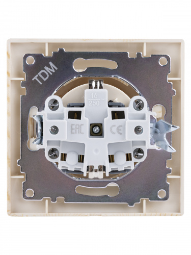 Розетка 2П+З 16А 250В с защ. шт. сосна , с/у, "Лама" (10/120) TDM (SQ1815-0311) фото 3