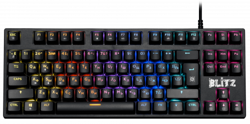 Клавиатура проводная игровая механическая DEFENDER Blitz GK-240L RU,Rainbow, черная (45240) фото 2