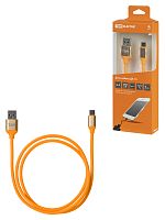 Дата-кабель TDM ДК 14, USB - USB Type-C, 1 м, силиконовая оплетка, оранжевый, (1/200) (SQ1810-0314)