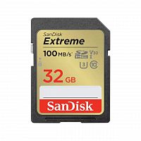 Карта памяти SDHC  32GB  SanDisk Class 10 Extreme V30 UHS-I U3 (100 Mb/s) (SDSDXVT-032G-GNCIN)