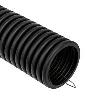 Труба гофрированная ПНД с зондом d 40мм черная (бухта 15 м/уп.) REXANT (15) (28-0040-3)
