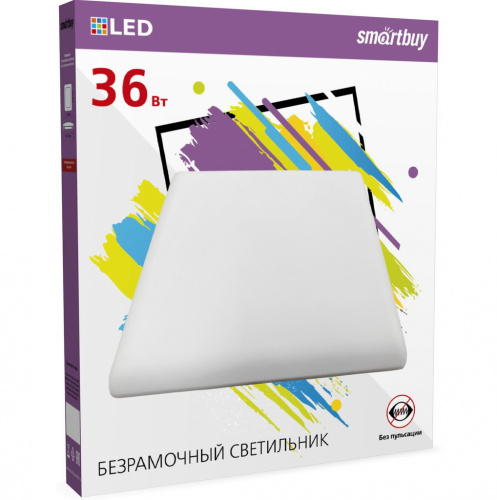 Светильник светодиодный SMARTBUY безрамочный BDLS квадрат 36Вт/6500К (SBL-BDLS-36-65K) (1/20)