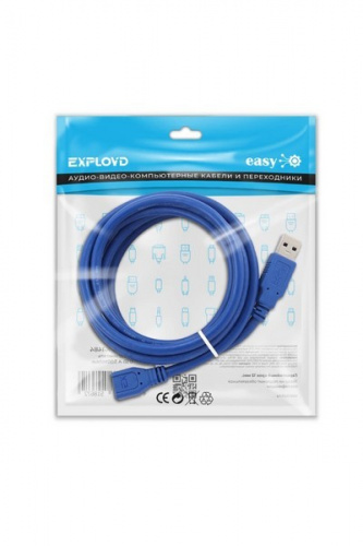 Удлинитель USB/Exployd/USB-A/3.0/синий/2M/Easy/EX-K-1484