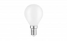 Лампа светодиодная GAUSS Filament Шар 9W 590lm 3000К Е14 milky 1/10/50 (105201109)