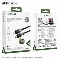 Кабель Type-C - Type-C ACEFAST C10-03, 1.2м, круглый, 3.0А, силикон, 60W, цвет: чёрный (1/24/192) (6974316283119)