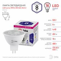 Лампа светодиодная ЭРА STD LED Lense MR16-8W-860-GU5.3 GU5.3 8Вт линзованная софит холодный белый свет (1/100) (Б0054940)