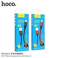 Кабель USB - Type-C HOCO X89 Wind, 1.0м, 3.0A, ткань, цвет: красный (1/1000) (6931474784377)
