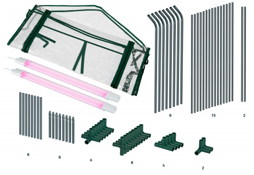 Теплица ЭРА FITO-House-max со светильниками в комплекте, 2700х900х900 мм, 3 отсека (1/4) (Б0059876) фото 9