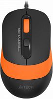 Мышь проводная A4TECH Fstyler FM10S (1600dpi) silent USB (4but) черный/оранжевый (1/60) (FM10S USB ORANGE)
