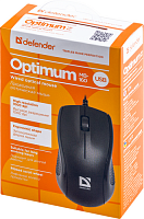 Мышь проводная DEFENDER Optimum MB-160, USB, 3 кнопки, черный (1/40) (52160)
