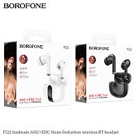 Наушники внутриканальные Borofone FQ3 Soulmate ANC, пластик, микрофон, bluetooth 5.4, цвет: чёрный (1/14/84) (6941991113352)