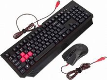 Клавиатура + мышь A4TECH Bloody Q1500/B1500 (Q110+Q9) клав:черный/красный мышь:черный USB LED