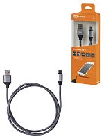 Дата-кабель TDM ДК 11, USB - USB Type-C, 1 м, тканевая оплетка, серый, (1/200) (SQ1810-0311)