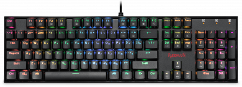 Клавиатура проводная игровая механическая REDRAGON Mitra, USB, RGB подсветка, Full Anti-Ghosting, черная (1/10) (75015) фото 2