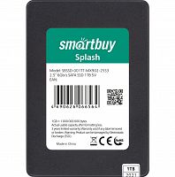 Внутренний SSD  Smart Buy 1TB  Splash, SATA-III, R/W - 560/520 MB/s, 2.5", Maxio MS0902, TLC 3D NAND (SBSSD-001TT-MX902-25S3)