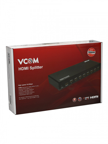 Разветвитель HDMI Spliitter 1=>4 3D Full-HD 1.4v, каскадируемый VCOM <VDS8044D/DD414A>  (1/10) (DD414A/VDS8044D) фото 3