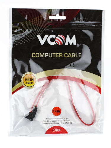 Кабель SATA интерфейсный 45/50см угловой разъем VCOM <VHC7666> (1/200) (VHC7666-0.5M) фото 3