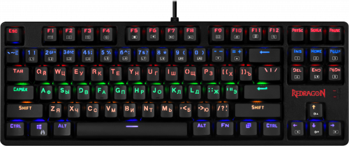 Клавиатура проводная механическая игровая REDRAGON Daksa RU, Rainbow, Full Anti-Ghosting, черная (1/10) (78308) фото 2