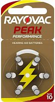 Элемент питания RAYOVAC PEAK 10, для слуховых аппаратов (6/60/300) (5000252022886)