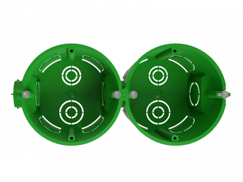 Коробка установочная ЭРА KUTS1-68-45-green зеленая 68х45мм для твердых стен с саморезами, один стыковочный узел IP20 (1/250) (Б0061164) фото 2