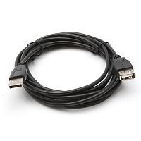 Кабель-удлинитель USB 2.0 Am-->Af, 5.0 м., чёрный, в пакете (K851) (1/100) (K-851-100)