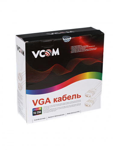 Кабель монитор-SVGA card (15M-15M) 40м 2 фильтра VCOM <VVG6448-40M> (1/10) (VVG6448-40MC) фото 3