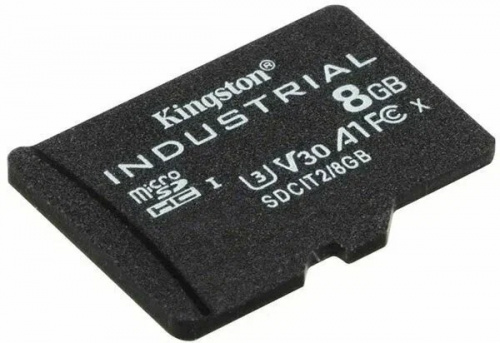 Карта памяти MicroSD  8GB  Kingston Class 10 Industrial Temp pSLC  A1 (100/80 Mb/s) без адаптера (SDCIT2/8GBSP)