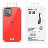Накладка задняя HOCO для APPLE iPhone 12 Pro Max (6.7), Pure series, пластик, цвет: красный (6931474733474)