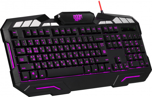 Клавиатура проводная игровая DEFENDER Doom Keeper GK-100DL, 3-х цветная, влагоустойчивая, черная (1/20) (45100) фото 9