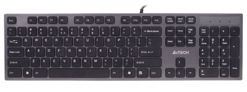 Клавиатура проводная A4TECH KV-300H USB slim, серая/черная