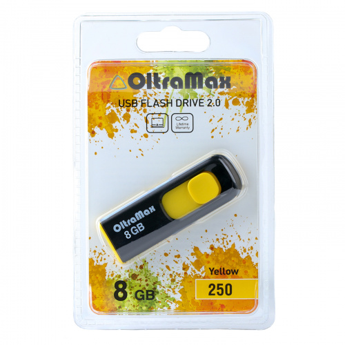 Флеш-накопитель USB  8GB  OltraMax  250  жёлтый (OM-8GB-250-Yellow) фото 4