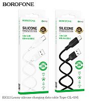 Кабель USB - Type-C Borofone BX113 Lenny, 1.0м, 3.0A, силикон, цвет: чёрный (1/360) (6941991115431)