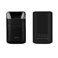 Мобильный аккумулятор Аккумулятор внешний HOCO B29, 10000mAh, 2 USB 2A выхода, дисплей, фонарик, пластик / силикон, чёрный (1/66) (6957531055532)