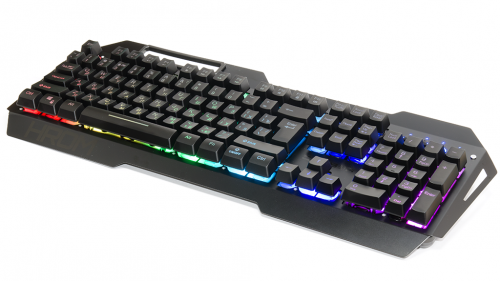 Клавиатура проводная игровая QCyber Hrom, мембранного типа, металлический корпус, usb, черная (QC-03-009DV01) фото 3