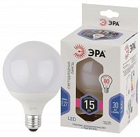 Лампа светодиодная ЭРА STD LED G95-15W-6000K-E27 E27 / Е27 15Вт шар холодный белый свет (1/20) (Б0049079)