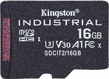 Карта памяти MicroSD  16GB  Kingston Class 10 Industrial Temp pSLC  A1 (100/80 Mb/s) без адаптера (SDCIT2/16GBSP)