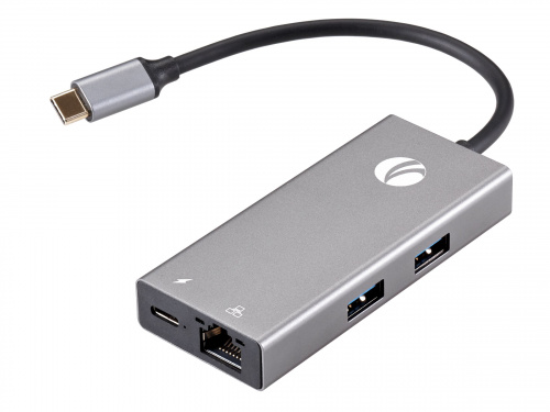 Адаптер Type-Cm --> 6в1 RJ-45+3USB3.0(f) +PD+HDMI1.4 Alum  Shell VCOM <CU459>