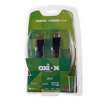 Кабель OXION HDMI, 1.4V, 2 м., серия "Стандарт", золот. контакты, двойной экран (BL) (1/40) (OX-HDMI2V1.4STDY-BL)