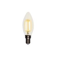 Лампа светодиодная REXANT филаментная Свеча CN35 7,5 Вт 600 Лм 2700K E14 прозрачная колба (10/100) (604-083)